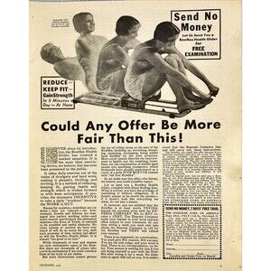 The Steelflex Corp. Exercise Rowing Machine "Reduce-Keep Fit" Vtg Print Ad 1931